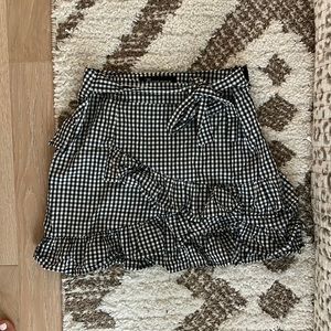 Princess Polly gingham ruffle mini skirt with tie